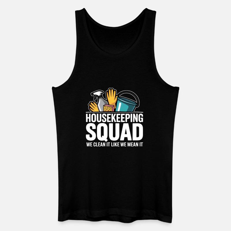 Lustiges Putzen Design - Männer Bio Tank Top - Schwarz