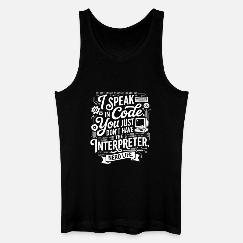 Codeflüstern Nerdleben - Männer Bio Tank Top - Schwarz