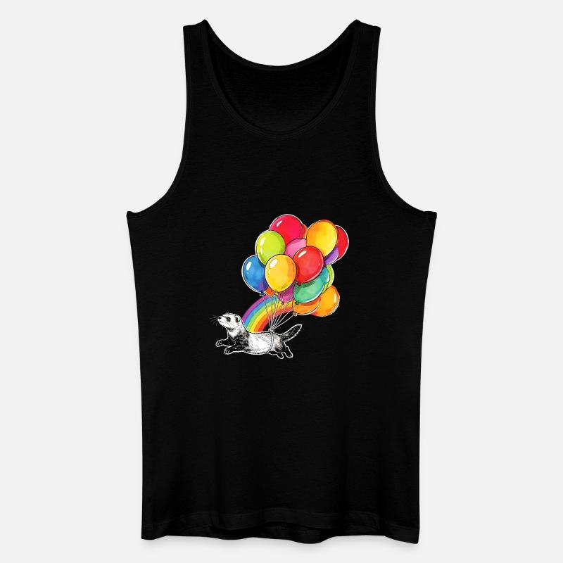 Frettchenballons und Regenbogen - Männer Bio Tank Top - Schwarz