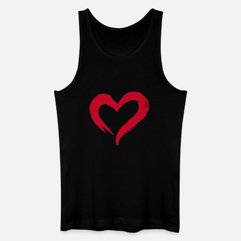 Herz - Männer Bio Tank Top - Schwarz