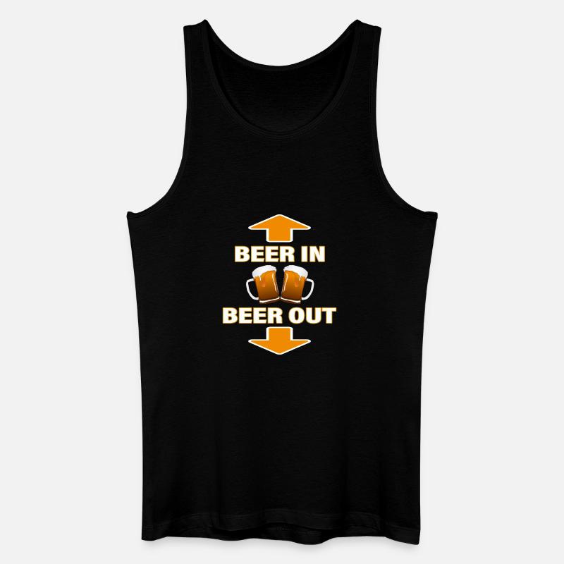 BEER IN - BEER OUT - Männer Bio Tank Top - Schwarz