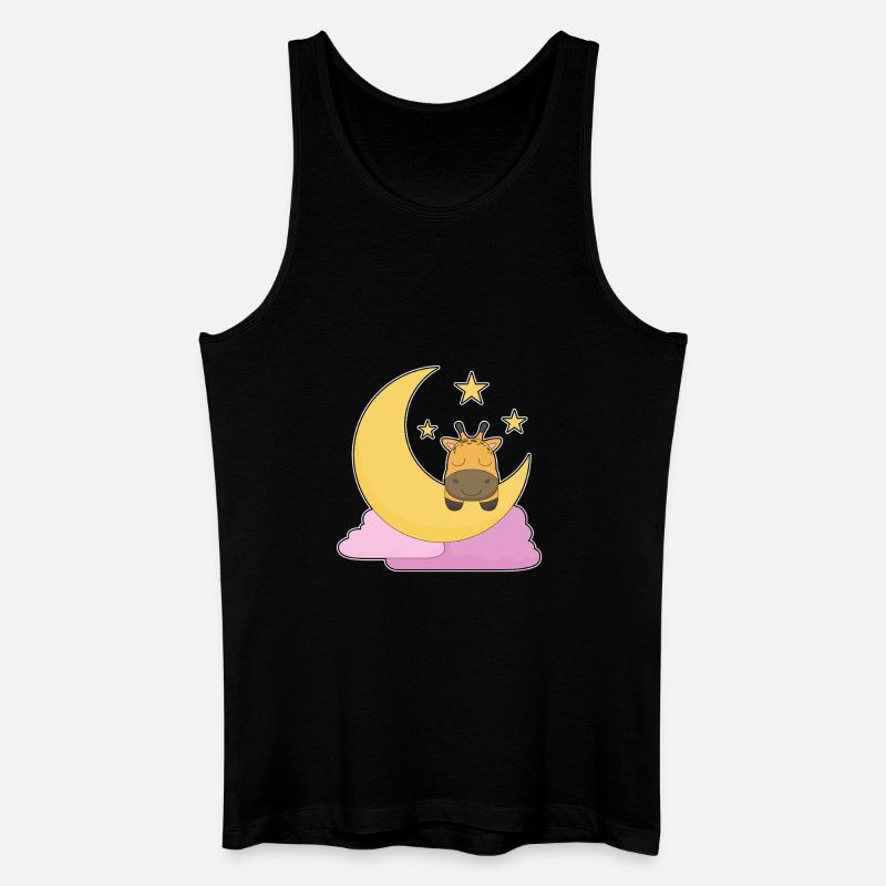 Giraffe Mond - Männer Bio Tank Top - Schwarz