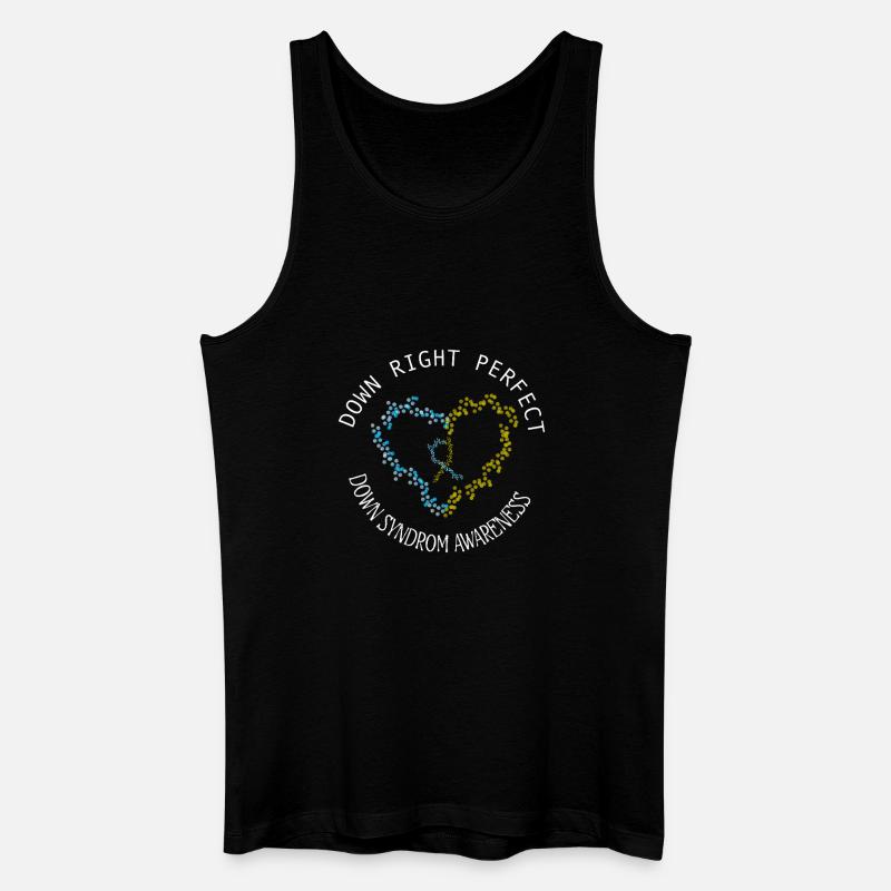 Absolut perfektes Down-Syndrom-Bewusstseins-Herz - Männer Bio Tank Top - Schwarz