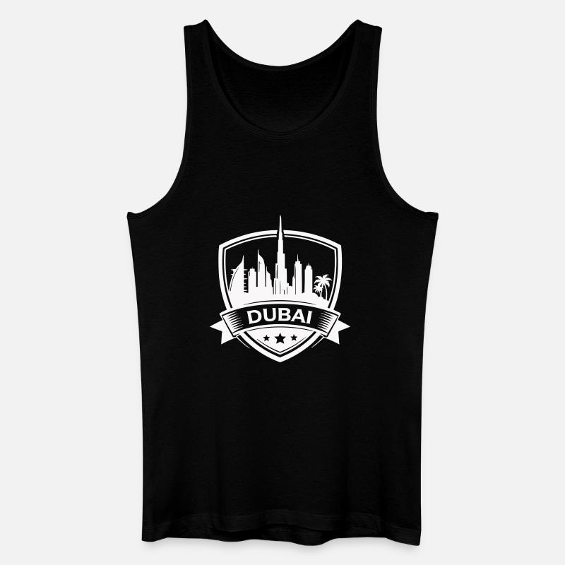 Dubai Skyline Abzeichen Schild - Männer Bio Tank Top - Schwarz