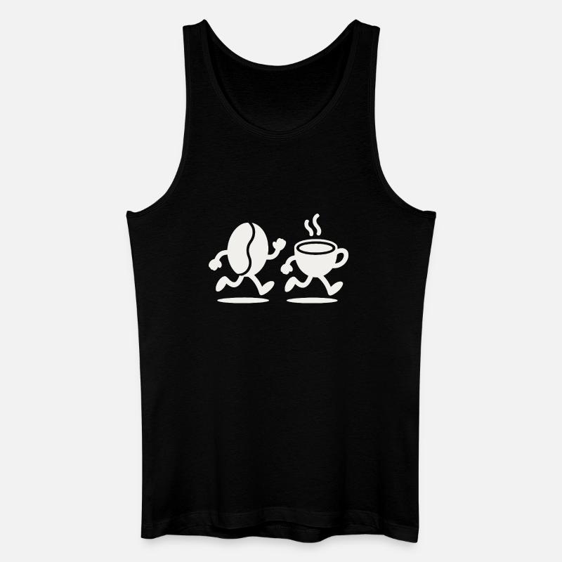 Koffein-Sprint: Bean & Cup Run - Männer Bio Tank Top - Schwarz