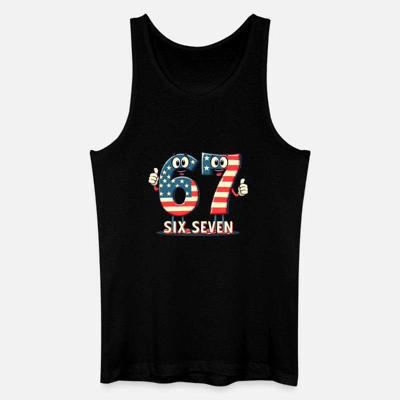 US Flag 67 Memes Six Seven - Männer Bio Tank Top - Schwarz