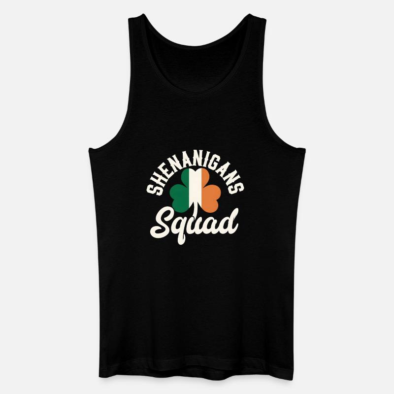 Irish Shenanigans Squad Shamrock Design - Männer Bio Tank Top - Schwarz