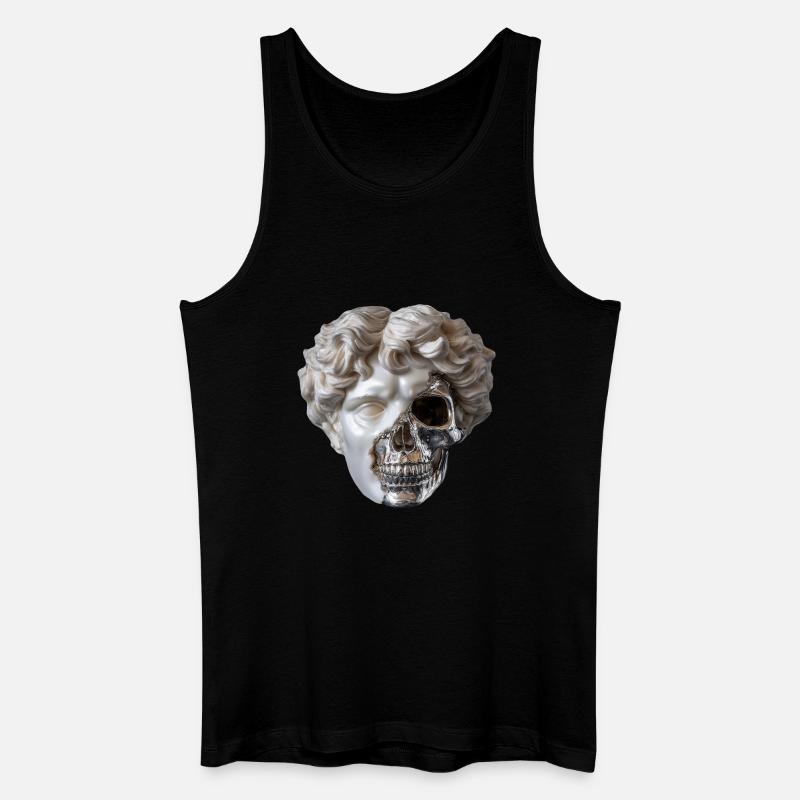 Klassik trifft Stahlskull - Männer Bio Tank Top - Schwarz