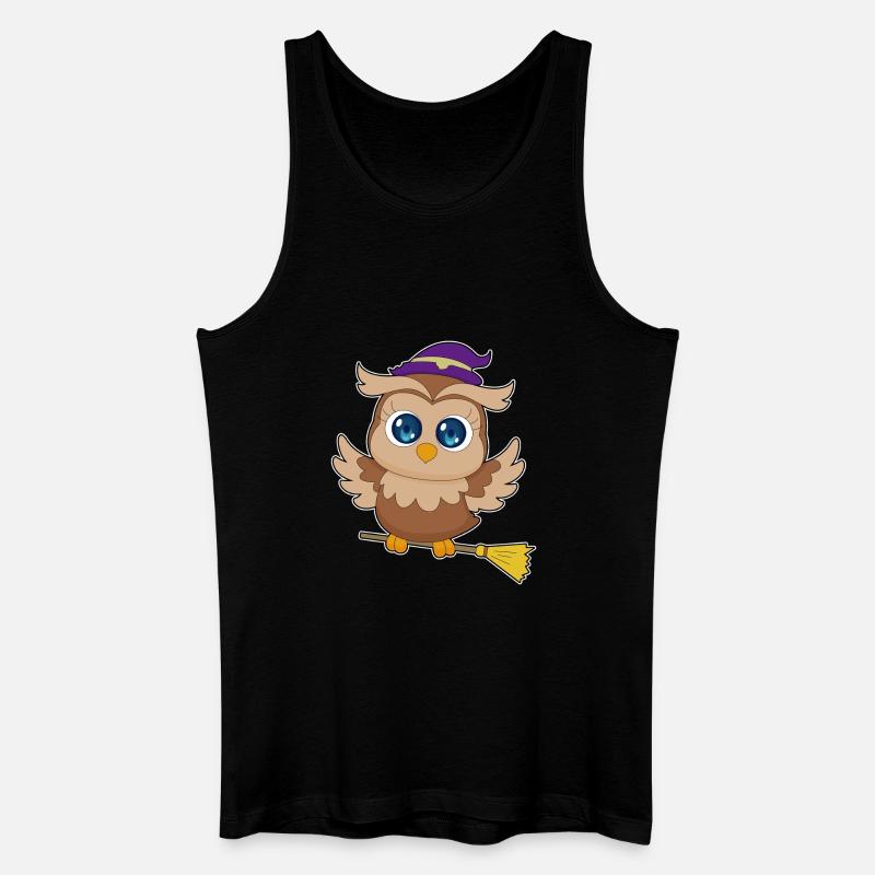 Eule Halloween Hexe - Männer Bio Tank Top - Schwarz
