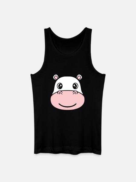 Hippopotamus Head Face Mask Smile - Men’s Organic Tank Top - black