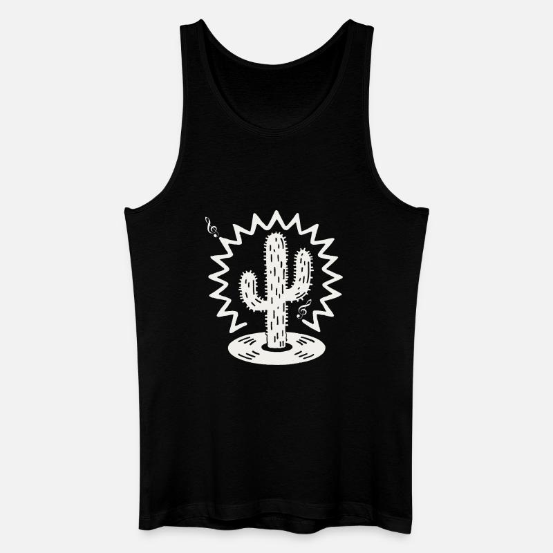 Cactus Serenade Silhouette - Männer Bio Tank Top - Schwarz
