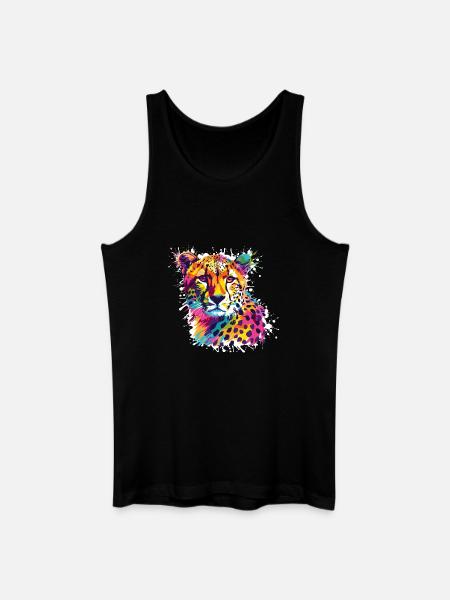 Graffiti léopard guépard - Débardeur bio Homme - noir