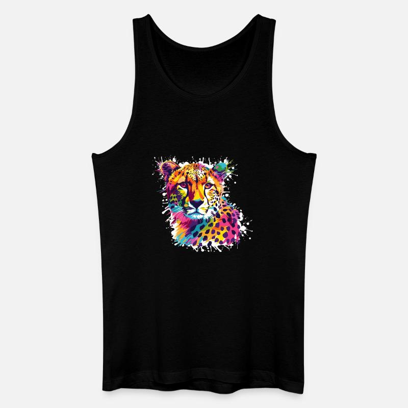Gepard Leopard Graffiti - Männer Bio Tank Top - Schwarz