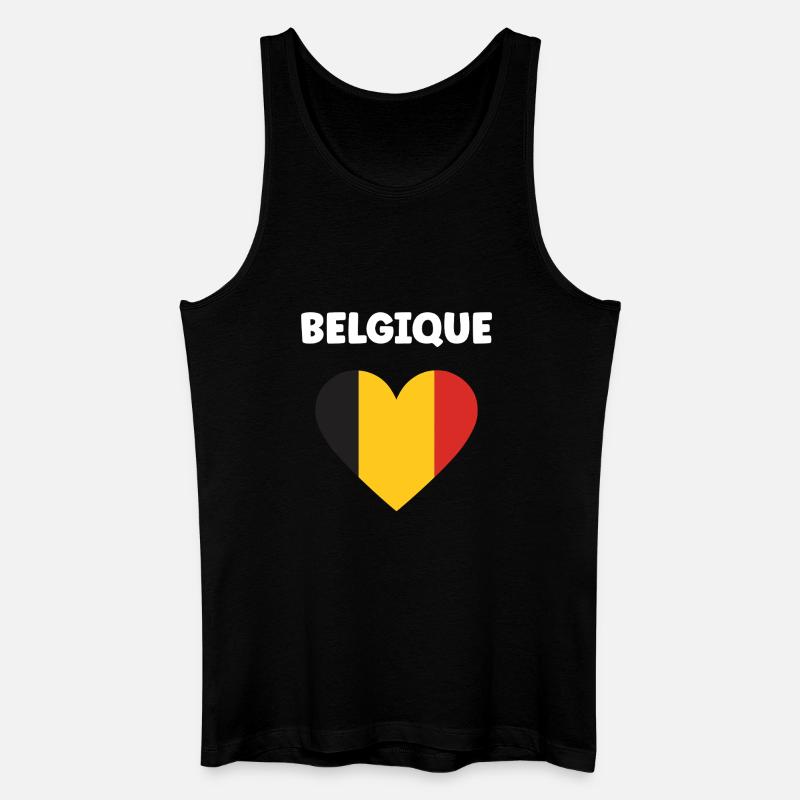 Belgische Herz-Trikolore - Männer Bio Tank Top - Schwarz