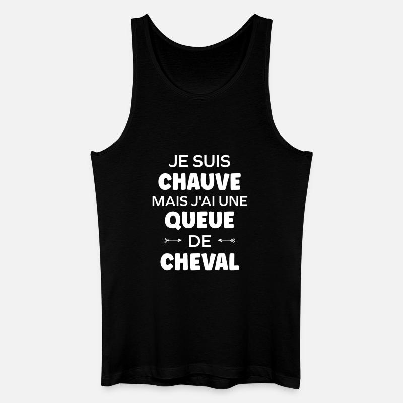 Chauve mais Queue de Cheval - Débardeur bio Homme - noir