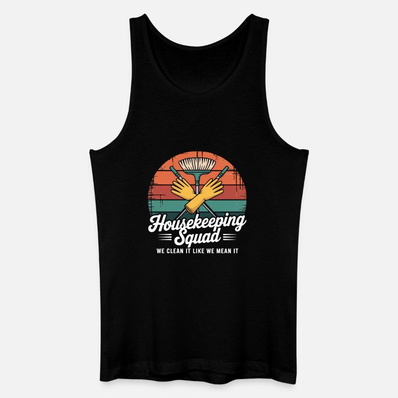 Lustiges Putzen Design - Männer Bio Tank Top - Schwarz