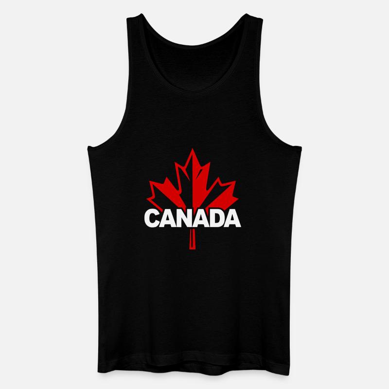 Red Maple Leaf Canada Logo - Men’s Organic Tank Top - black