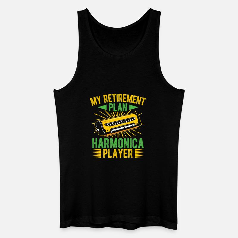 Funny Harmonica Player Retirement Plan Player - Männer Bio Tank Top - Schwarz