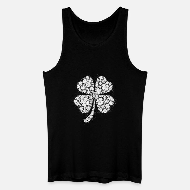 Vierblättriges Punktdesign Kleeblatt - Männer Bio Tank Top - Schwarz