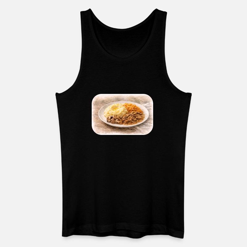 Herzhafte Teller-Idylle  - Männer Bio Tank Top - Schwarz