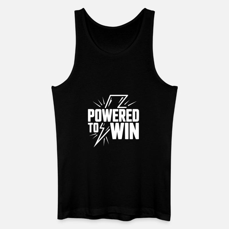 Powered to Win - Männer Bio Tank Top - Schwarz