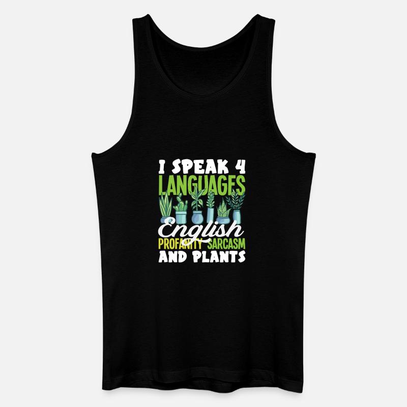 Sprich 4 Sprachen Englisch Sarkasmus - Männer Bio Tank Top - Schwarz