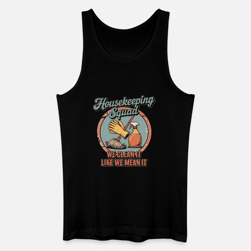 Lustiges Putzen Design - Männer Bio Tank Top - Schwarz