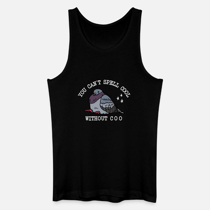 Taube Can’t Spell Cool - Männer Bio Tank Top - Schwarz