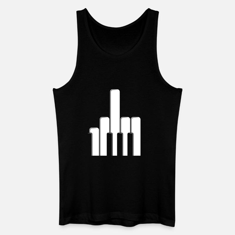 Klaviertasten Mittelfinger - Männer Bio Tank Top - Schwarz