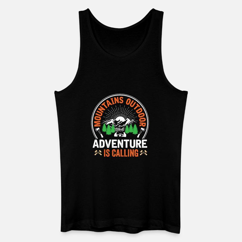 Berge – Das Abenteuer ruft - Männer Bio Tank Top - Schwarz