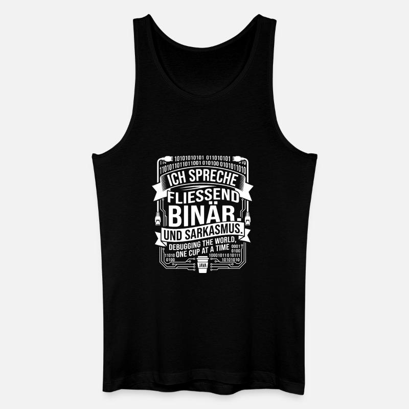 Coding Binärer Kaffee Sarkasmus - Männer Bio Tank Top - Schwarz