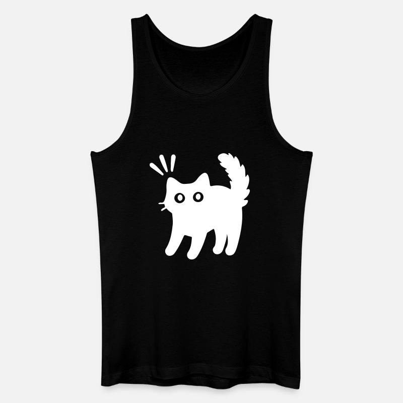 Kater Katze - Männer Bio Tank Top - Schwarz
