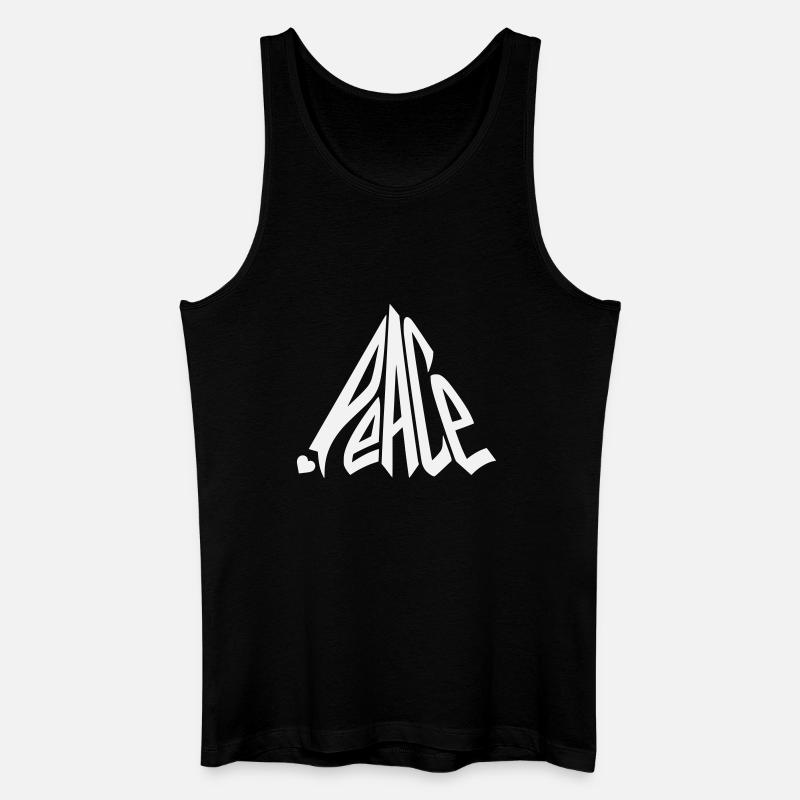 Peace Graffiti Heart Lettering - Men’s Organic Tank Top - black