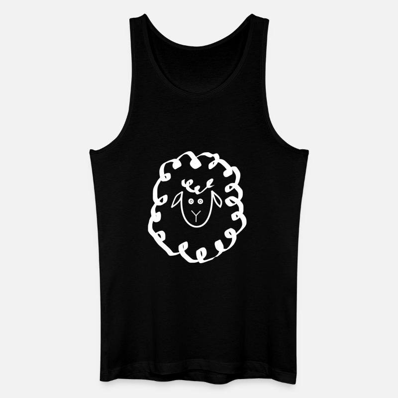 Schaf weiß - Männer Bio Tank Top - Schwarz