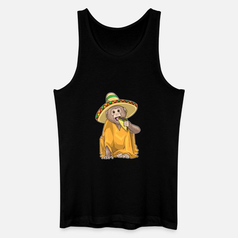 Affe Taco - Männer Bio Tank Top - Schwarz