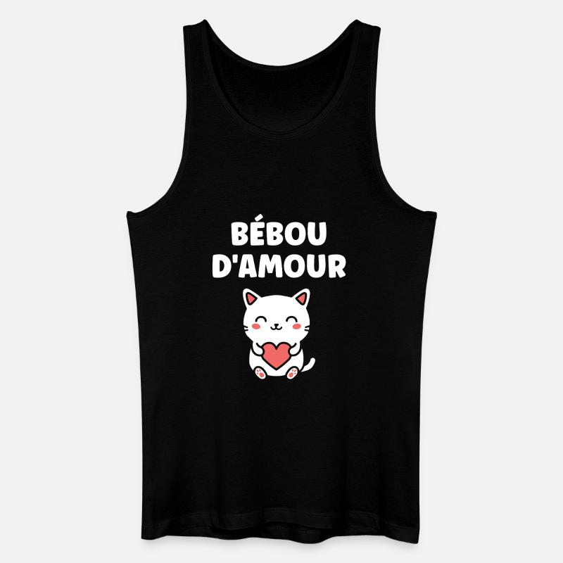 Liebe Beboo Katzenherz - Männer Bio Tank Top - Schwarz