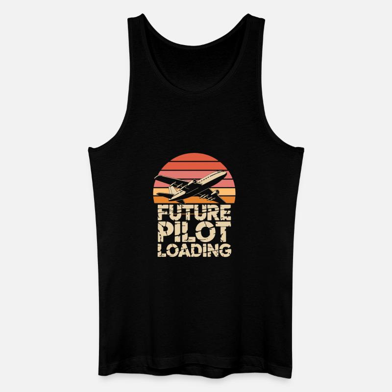  Future Pilot Loading Flugzeug Retro - Männer Bio Tank Top - Schwarz