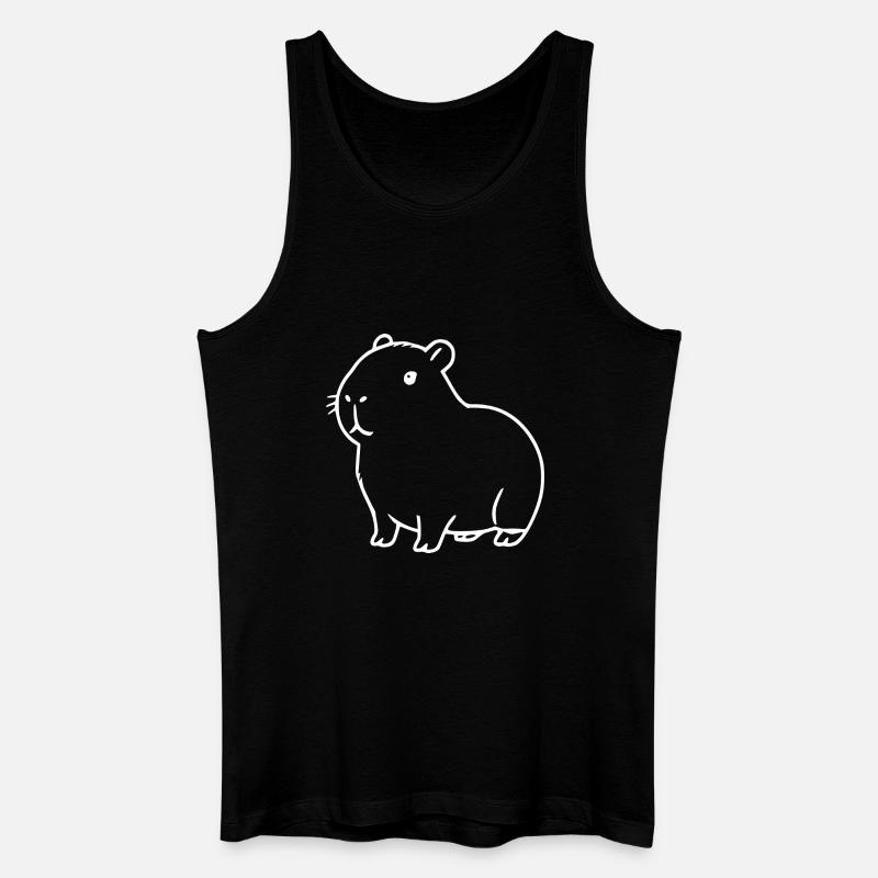 Capybara capybara blanc - Débardeur bio Homme - noir