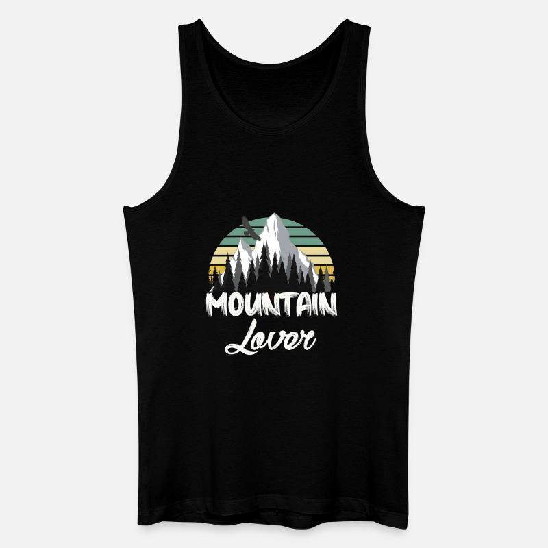 Mountain Retro Berglandschaft - Männer Bio Tank Top - Schwarz