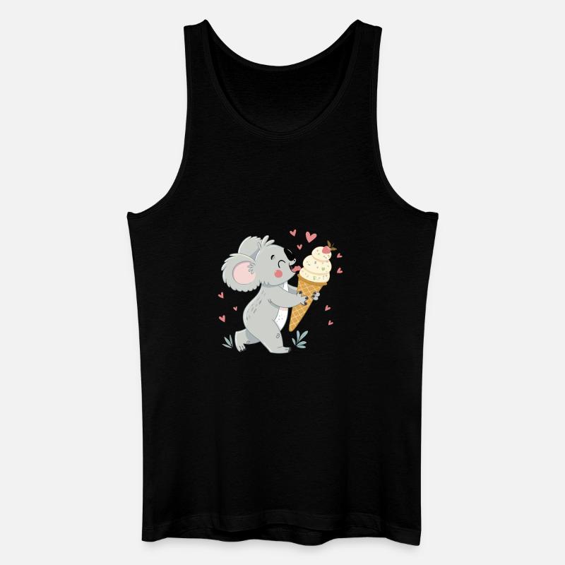 Gourmet-Koala und Eiscremeherzen - Männer Bio Tank Top - Schwarz