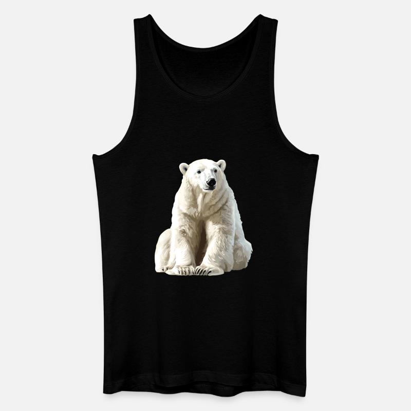 Polarbär im Eislicht - Männer Bio Tank Top - Schwarz