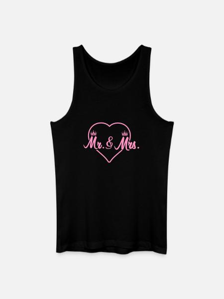 HerzKronen Mr & Mrs Design - Männer Bio Tank Top - Schwarz