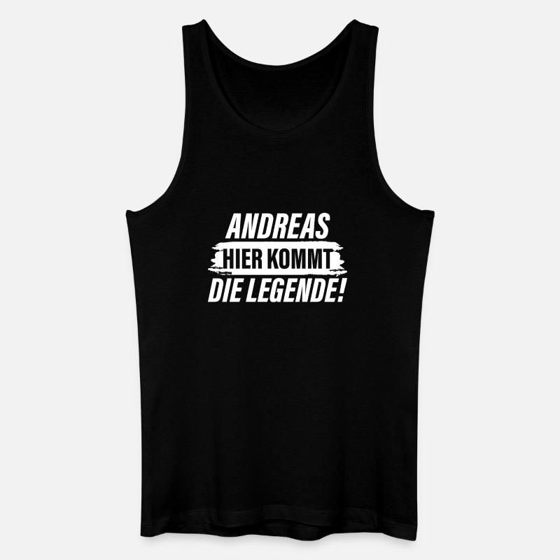 Andreas Hier Kommt Die Legende - Männer Bio Tank Top - Schwarz