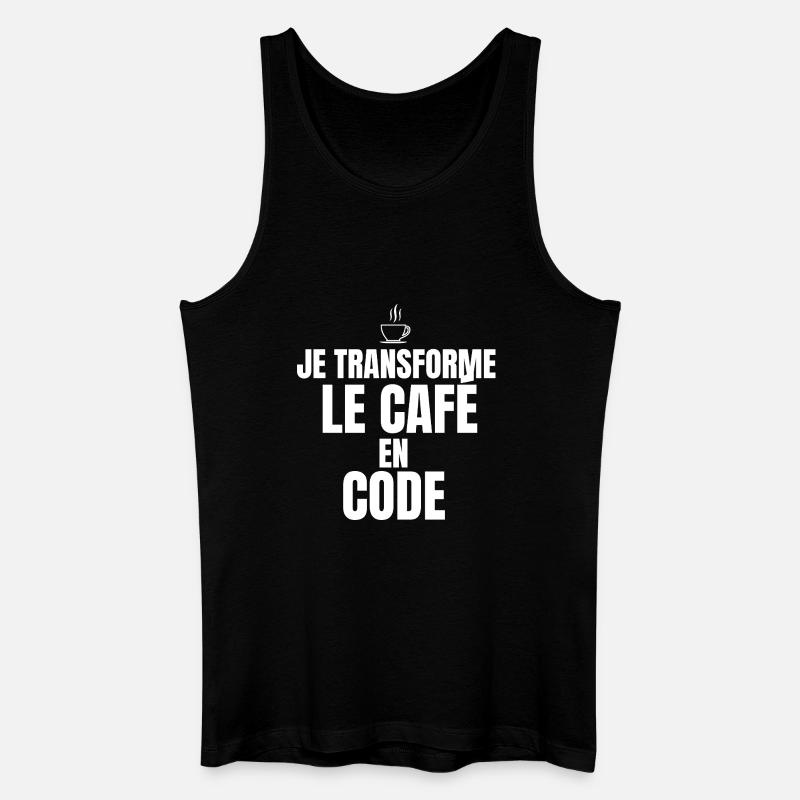 Ich verwandle Kaffee in Code - Männer Bio Tank Top - Schwarz