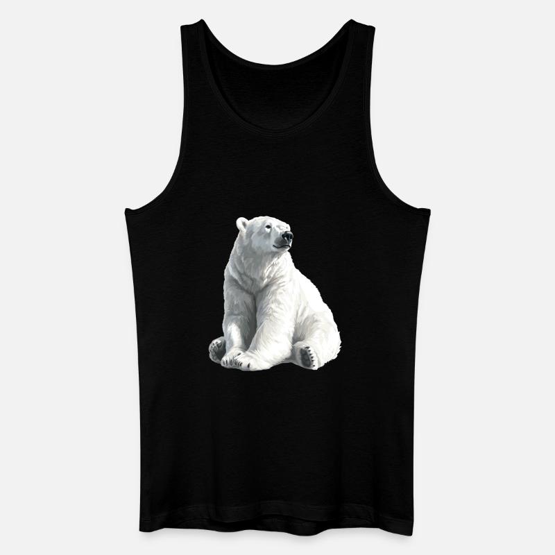 Polar Bär Illustration Eislicht - Männer Bio Tank Top - Schwarz