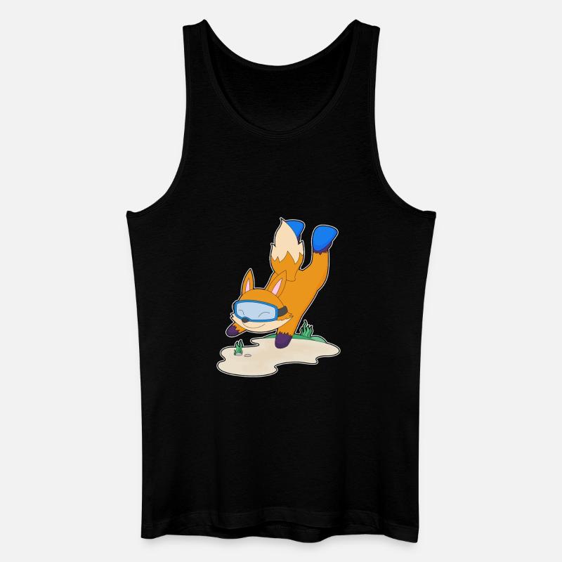 Fuchs Taucher Schwimmbrille Tauchen - Männer Bio Tank Top - Schwarz