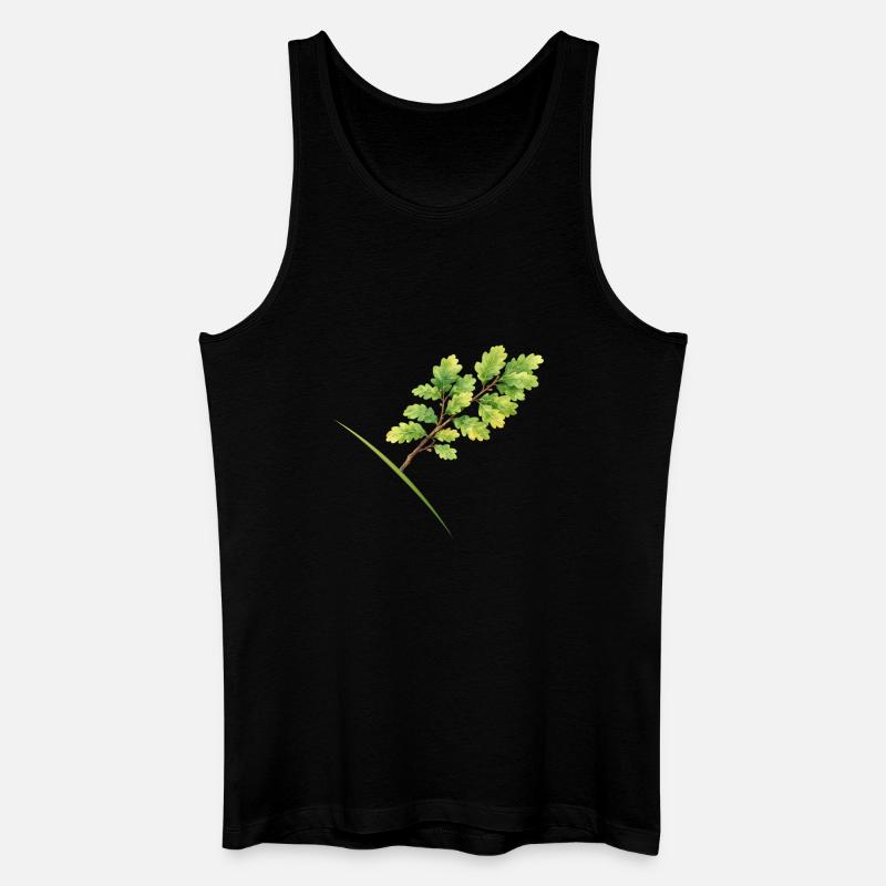 Blätterzweig Eiche - Aquarell - Männer Bio Tank Top - Schwarz