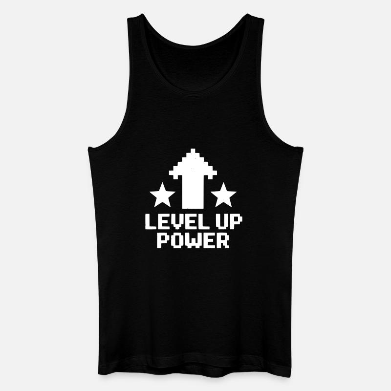 Pfeil Hoch Pixel Gaming - Männer Bio Tank Top - Schwarz