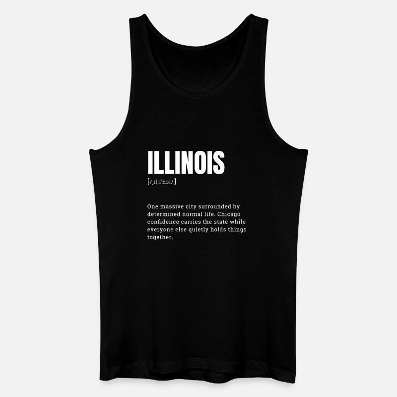 Illinois Stil: Chicago Selbstbewusst - Männer Bio Tank Top - Schwarz