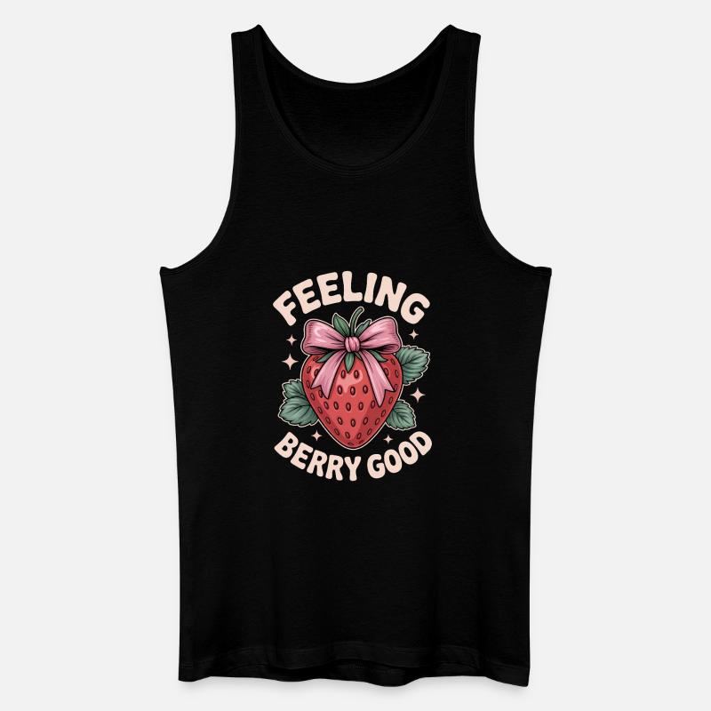 Erdbeeren Sprüche Lustiges Erdbeeren Geschenk - Männer Bio Tank Top - Schwarz